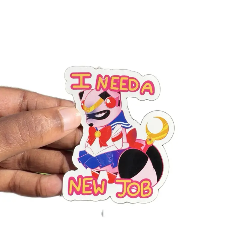 Relatable Raccoon Sticker “I Need a New Job”: Sailor Moon