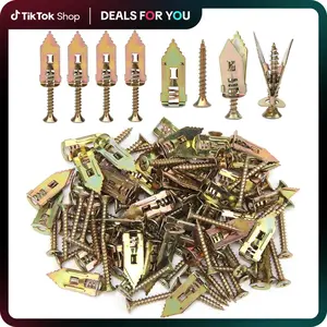 [Dealsforyoudays] 50PCS Self-Drilling Drywall Anchors and Screws Kit, Easy Application, No Pre-DrillingNeeded,Supports Up to 66 lbs, Ideal for Home and Office Organization,Truss screws