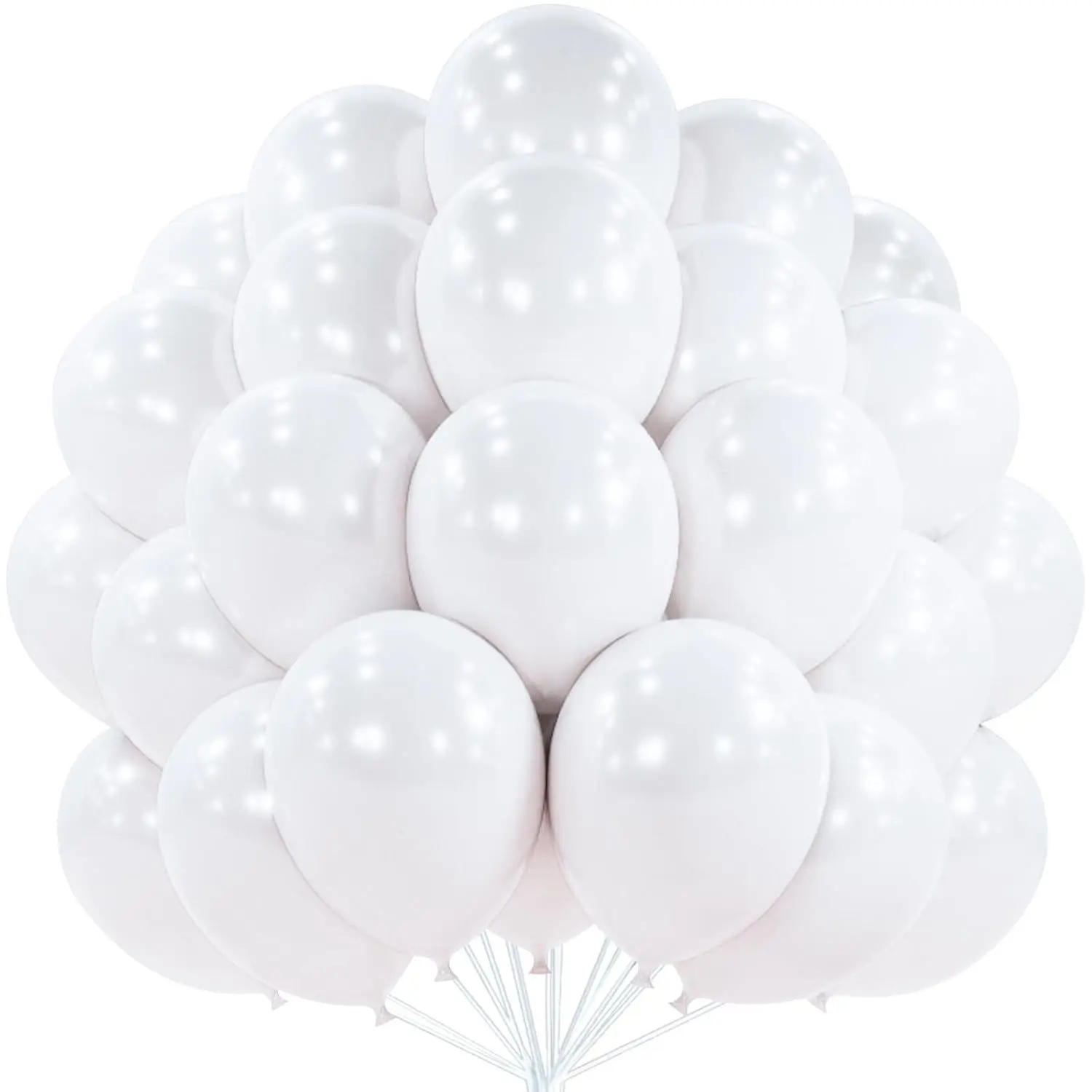 Pearl White Balloons 101Pcs 12 Inch Metallic White Latex Balloon For Anniversary Retirement Wedding Graduation Baby Shower Birthday Gender Reveal Engagement Tea Party Decorations White-Z30