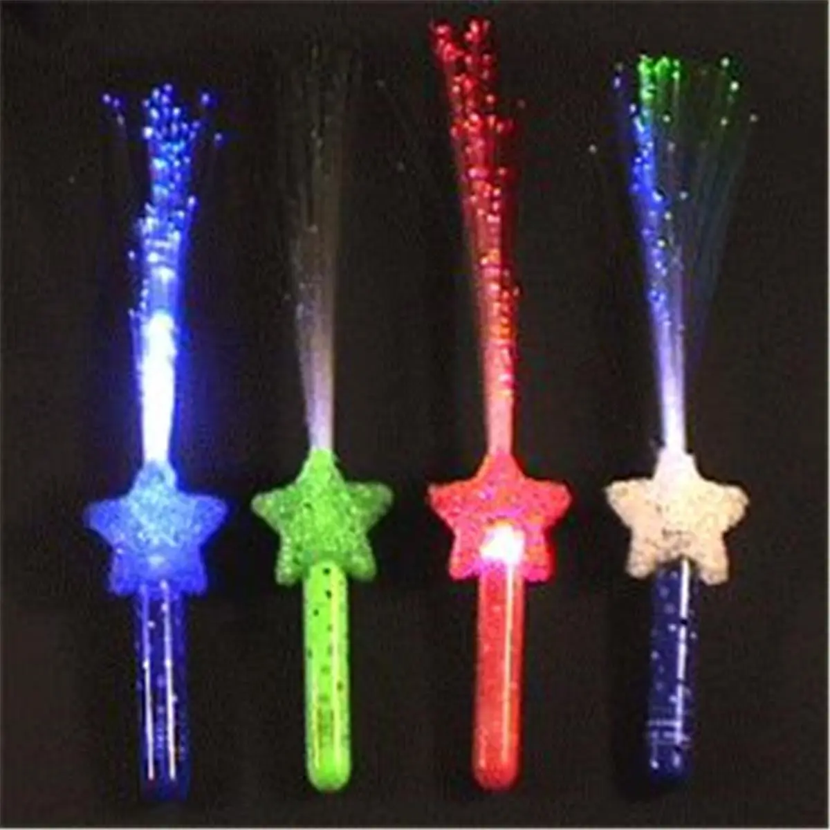 212 MAIN Fiber Optic Star Wand - Pack of 12, Multi-Color LED Flashing Toy Accessories for Farm Animals, All Ages Unisex Birthday Gift Idea