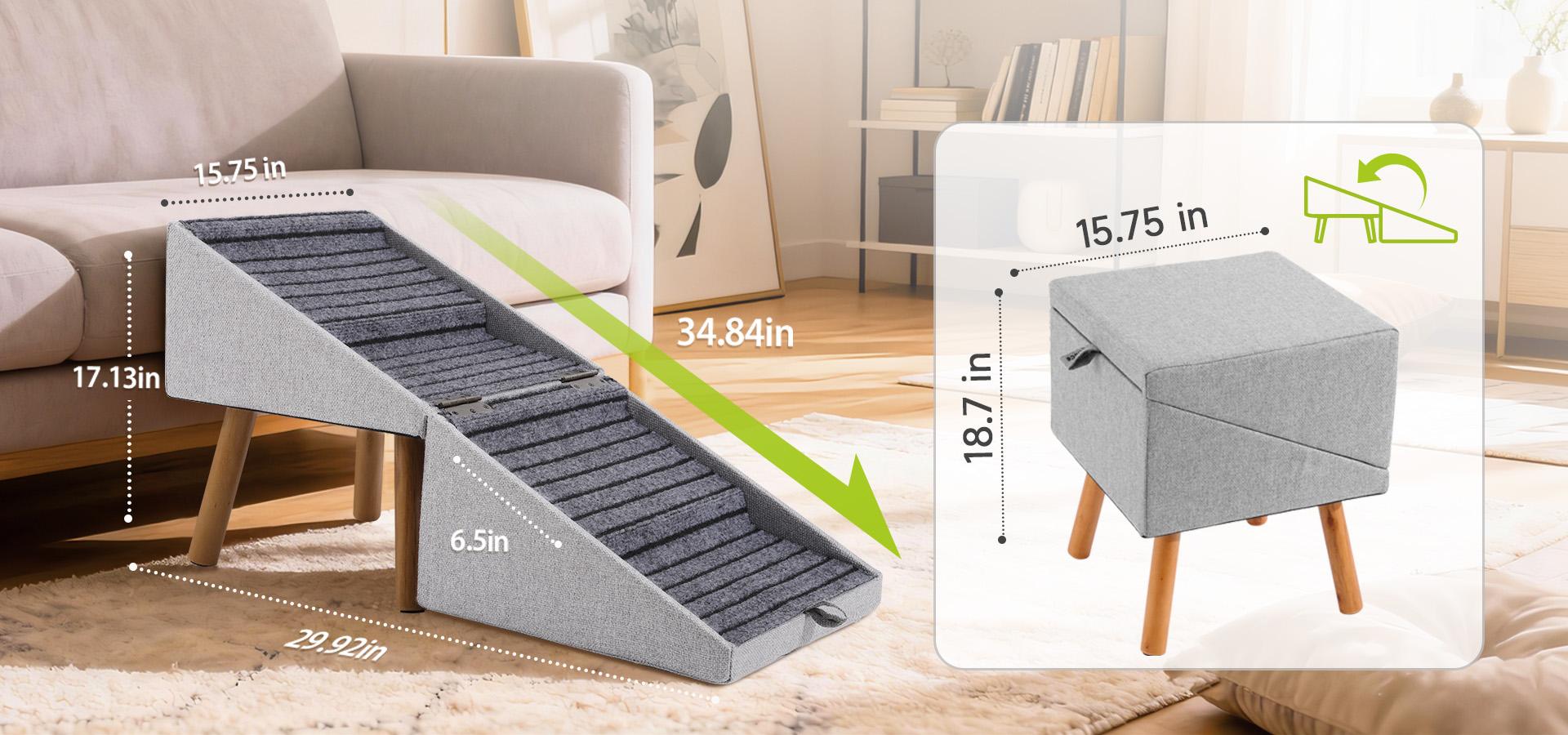 17-Inch Convertible Dog Stairs and Ramp