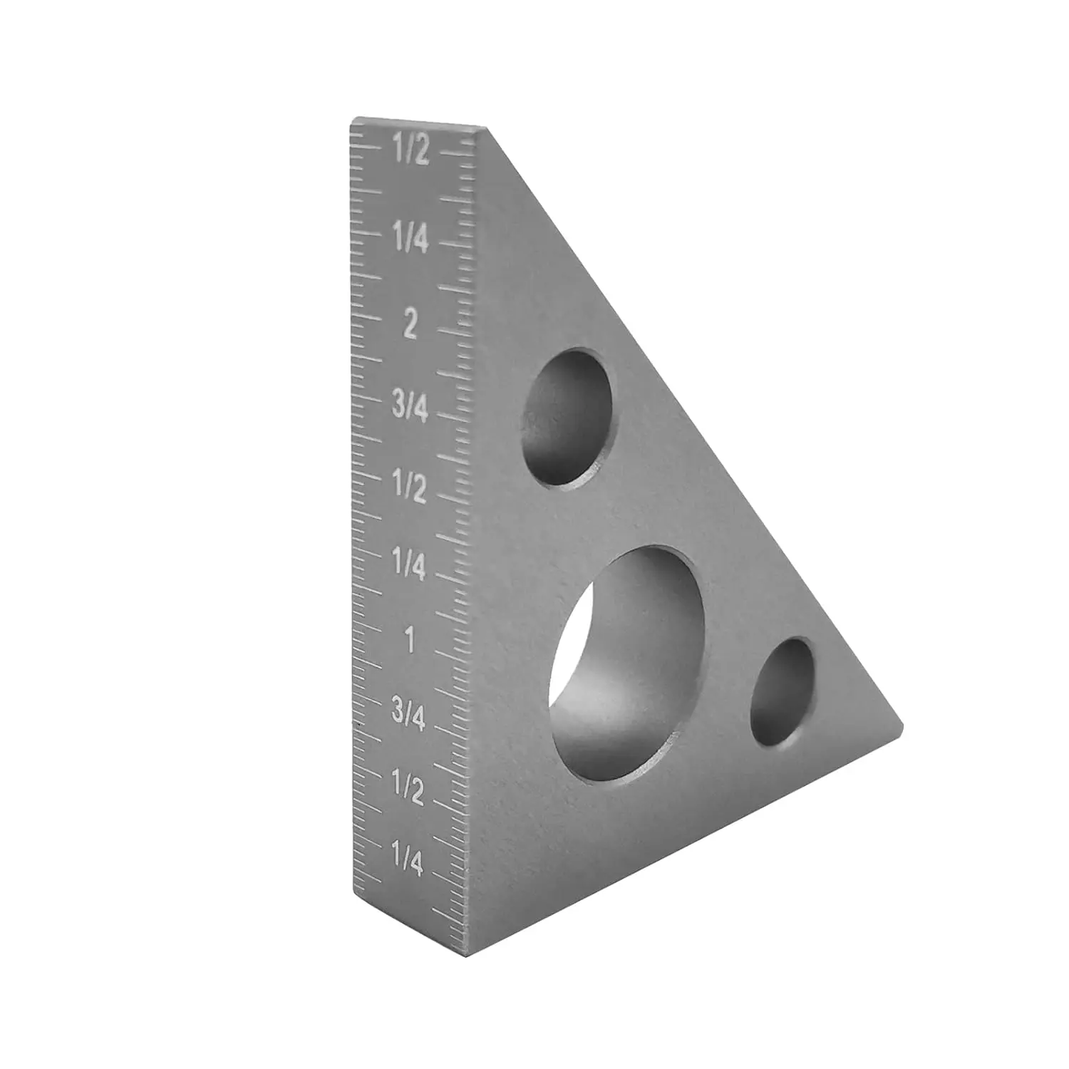 Durable Aluminum Machinist Triangle Ruler - 90/45-Degree Square, Both Imperial & Metric Scales, Hand Measuring Tool for DIY Projects & Miter Saw Workshops, Durable Aluminium