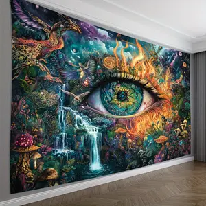 1pc, 3D Psychedelic Eyes Background Cloth, Living Room, Bedroom, Office, Party Decoration, One Perfect Creative Gift.