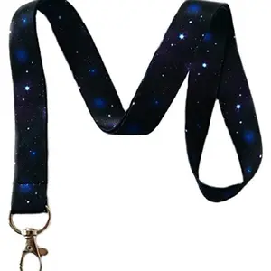 Execucat Lanyard Galaxy ID Badge Holder & Keychain 17" Long with Lobster Claw Clasp for Office & Special Occasions