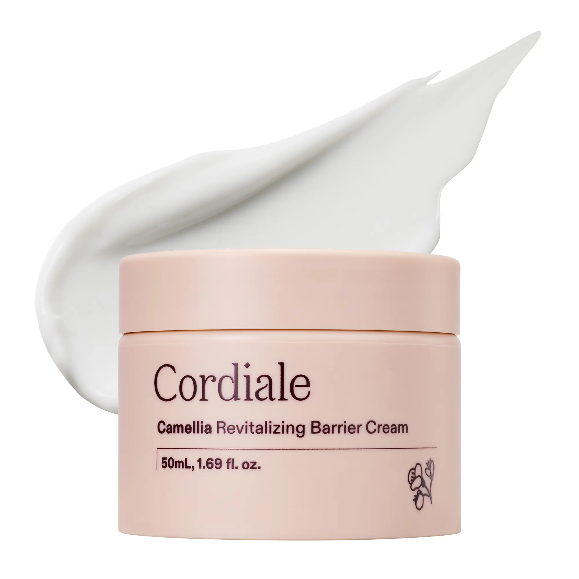 Cordiale Camellia Revitalizing Barrier Cream, Korean Face Moisturizer with Ceramide and Copper Peptide, 24-Hour Deep Hydration Night Cream, Non-Greasy for Dry Sensitive Skin, Anti Aging K-Beauty, 1.69 fl oz
