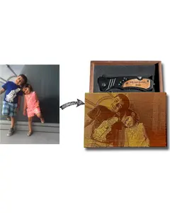 Personalized Photo Wood Knife Box for Dad – Custom Engraved Camping Knife Gift, Father’s Day Personalized Gift, Christmas gift