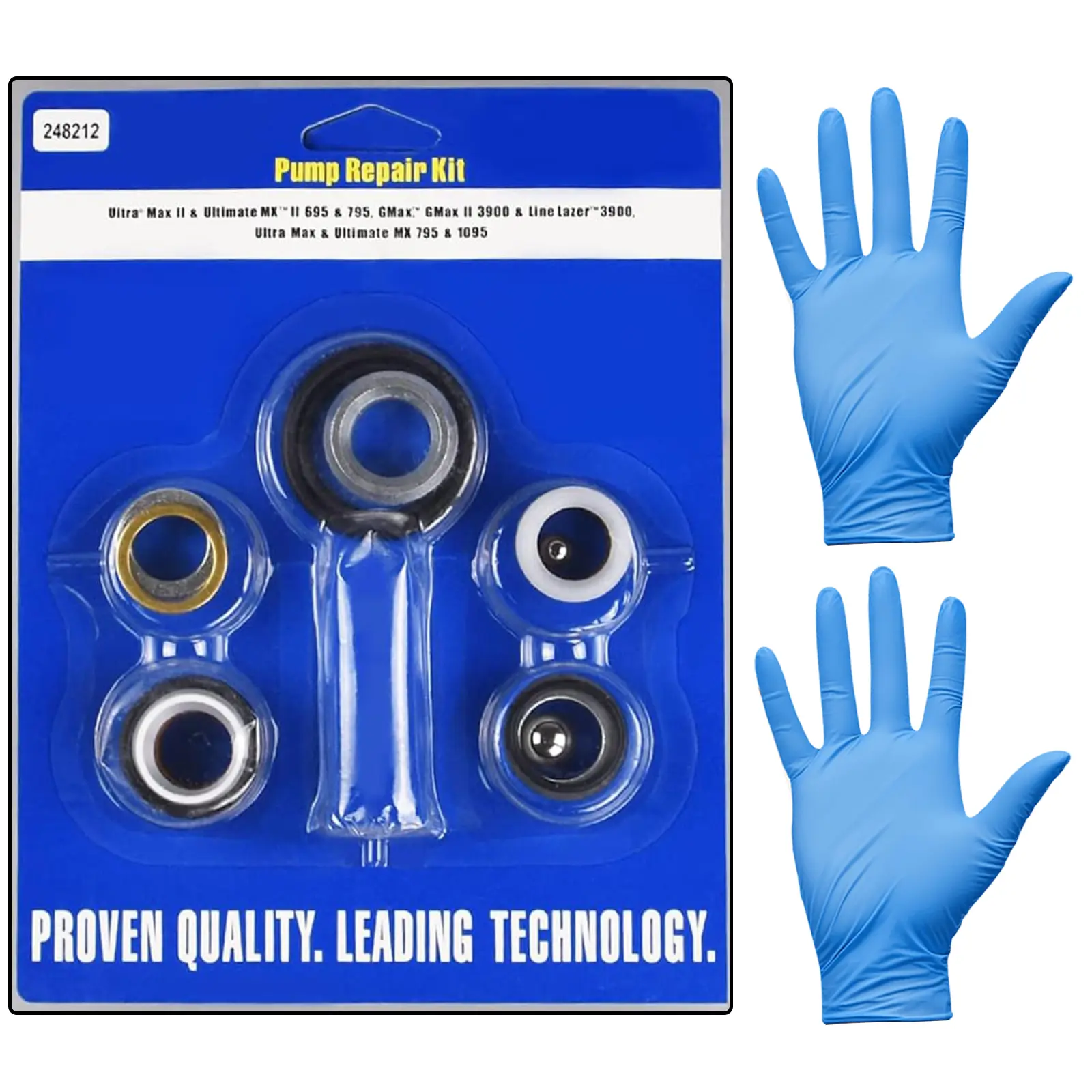 248212 Pump Repair Kit with Disposable Gloves fit for Graco Ultra Max II 695 795