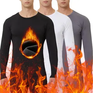 CATTIBOR 2/4 Pack Winter Men Long Sleeve Thermal Underwear Set,Fleece Lined Base Layer Top & Pants,Thicken Fleece Lined Base Layer Top & Bottom,Men's Sleepwear Pajasmas Set Men Underwear