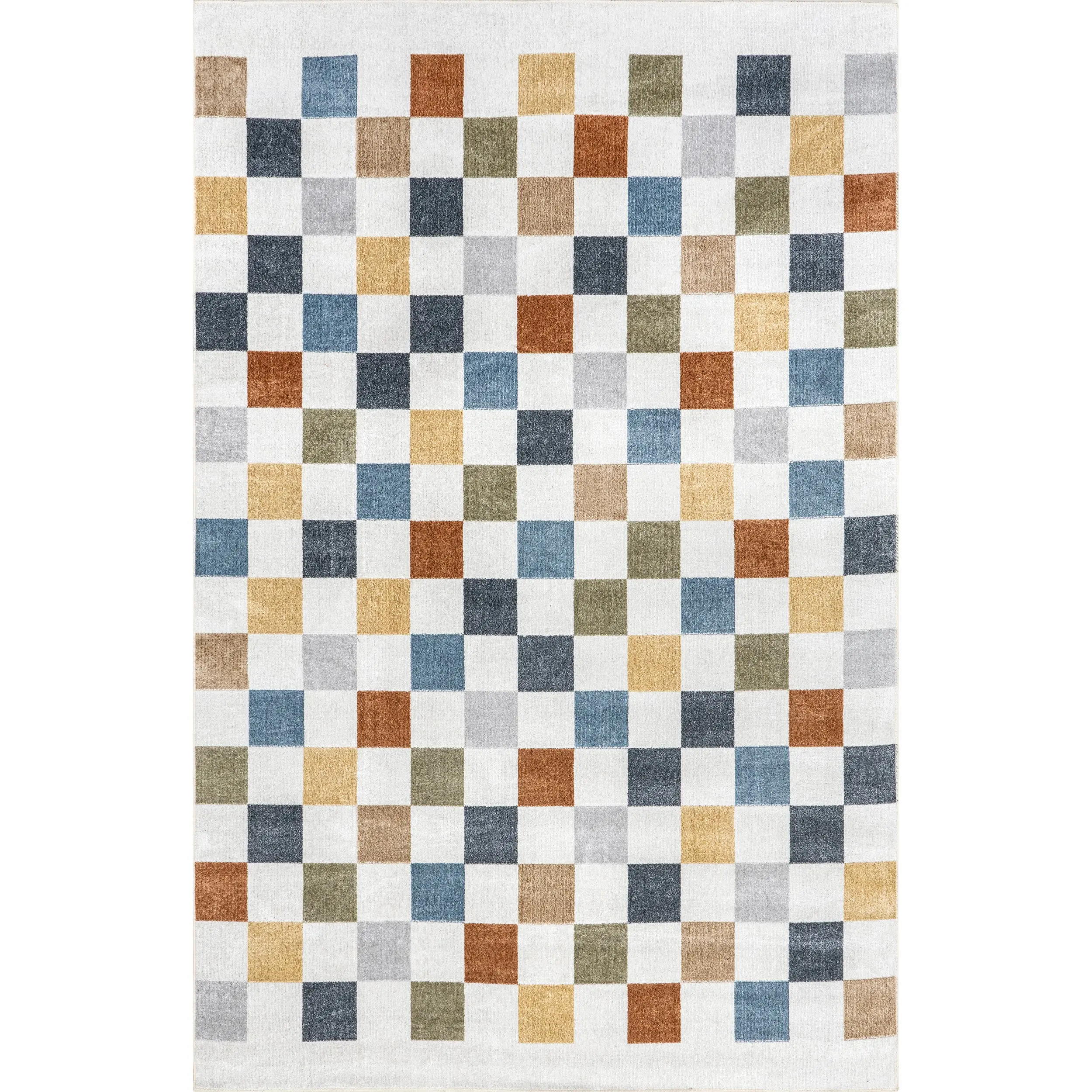 Naya Checkered Machine Washable Area Rug Naya Checkered Machine Washable Area Rug