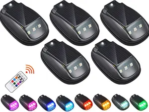 2026 Upgrade Drill-Free Solar Cab Lights for Semi Trucks - Outdoor Solar Lights, Remote Controlled, Adhesive Mount, 8-Hour Backup, Waterproof Clearance, Vibration Sensor