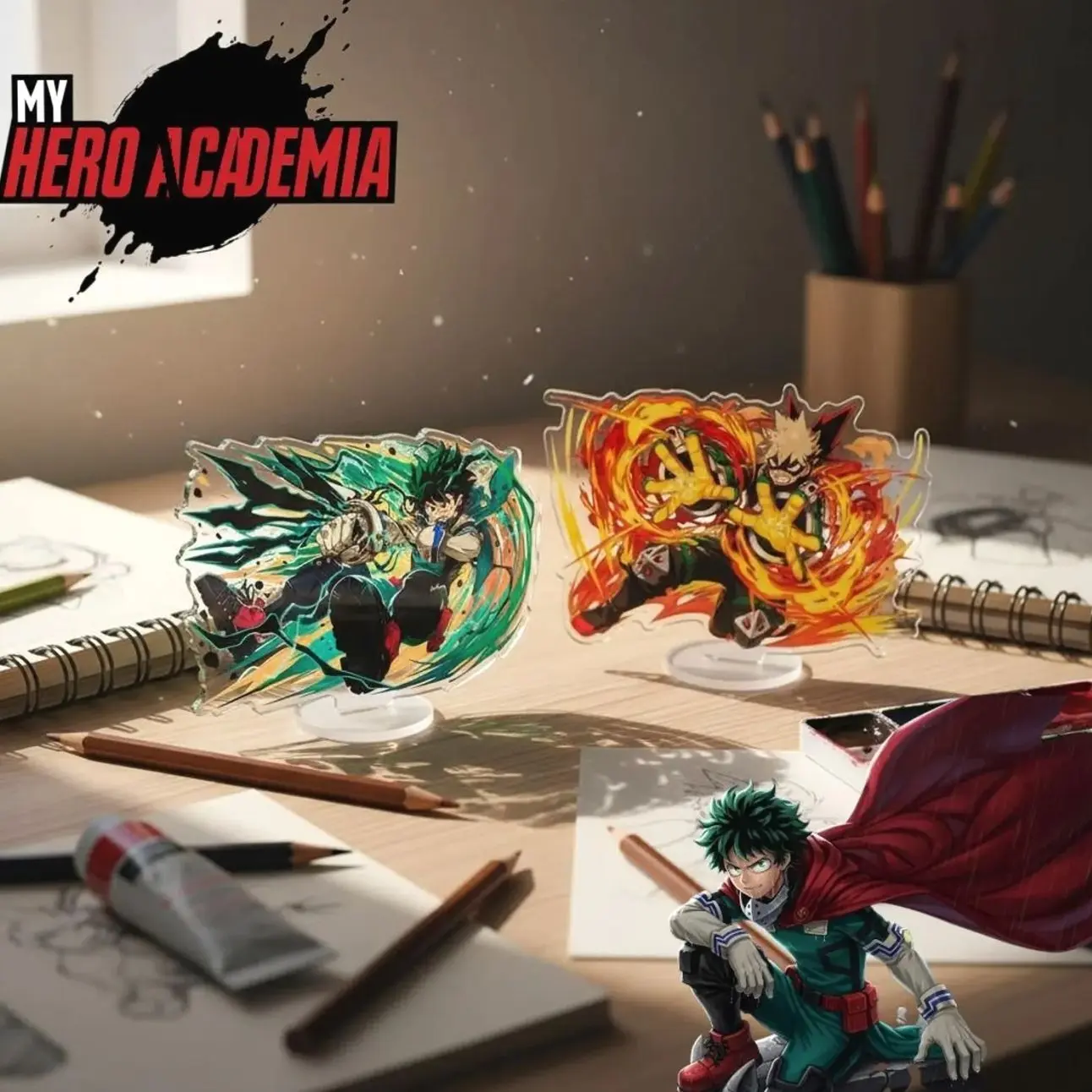 5 ops My Hero Acadmia Acrylic Standee Shigarki Toga Dabi Figure, Anime Display Model, Cosplay Desk Decor