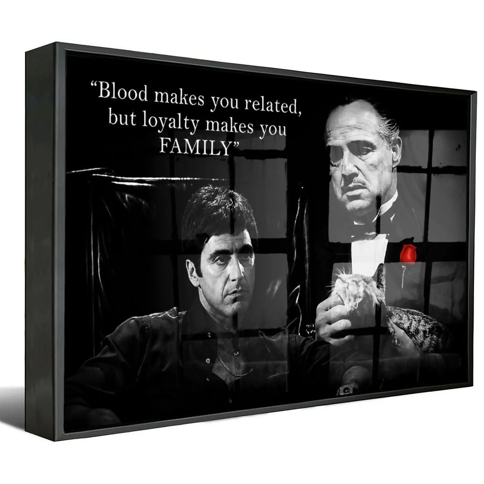 Godfather Vito Corleone & Tony Montana Wall Art Prints, Classic Movie-Inspired Canvas Prints, Mafia-Style Home Decor for Bedroom, Living Room