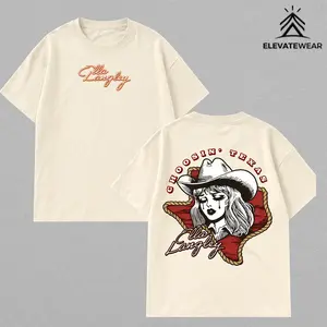 Ella Langley Cowgirl Graphic T-Shirt, Oversized Cotton Tee, Country Music Western Aesthetic Shirt, Vintage Style Streetwear Unisex Oufit
