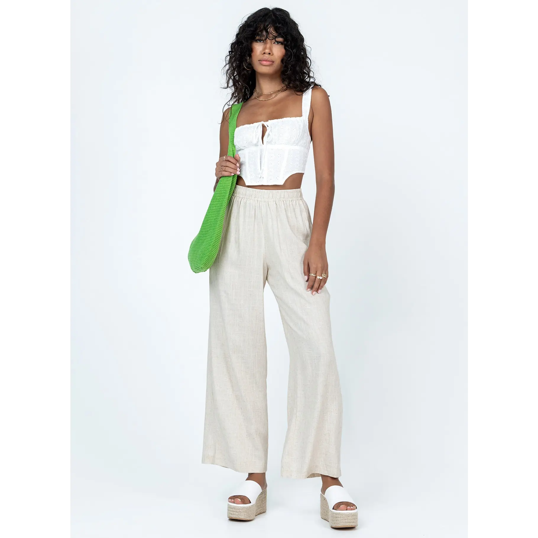 Louis Linen Blend Pants Beige