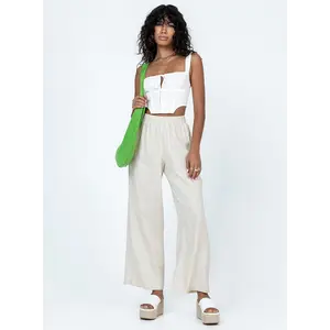 Louis Linen Blend Pants Beige
