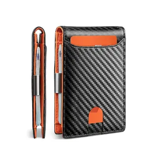 Slim Wallets for Men - Leather Money Clip Mens Wallet - RFID Blocking Front Pocket Bifold Wallet - Thin Credit Card Holder with Gift Box