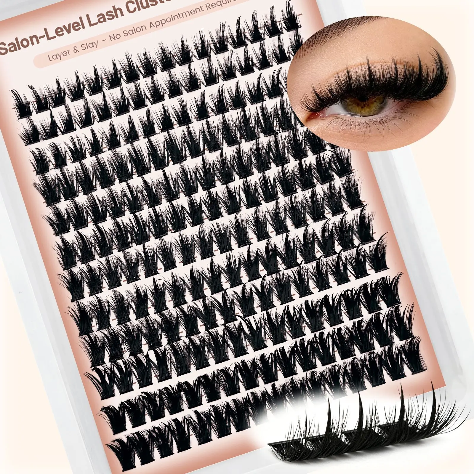 Manga Lash Clusters With Spikes Wispy Cluster Eyelash Extensions Fluffy Anime Eyelashes Clusters Reusable Faux Mink Fairy Individual Lash Extension (D Curve 12-18mm 204 pieces)