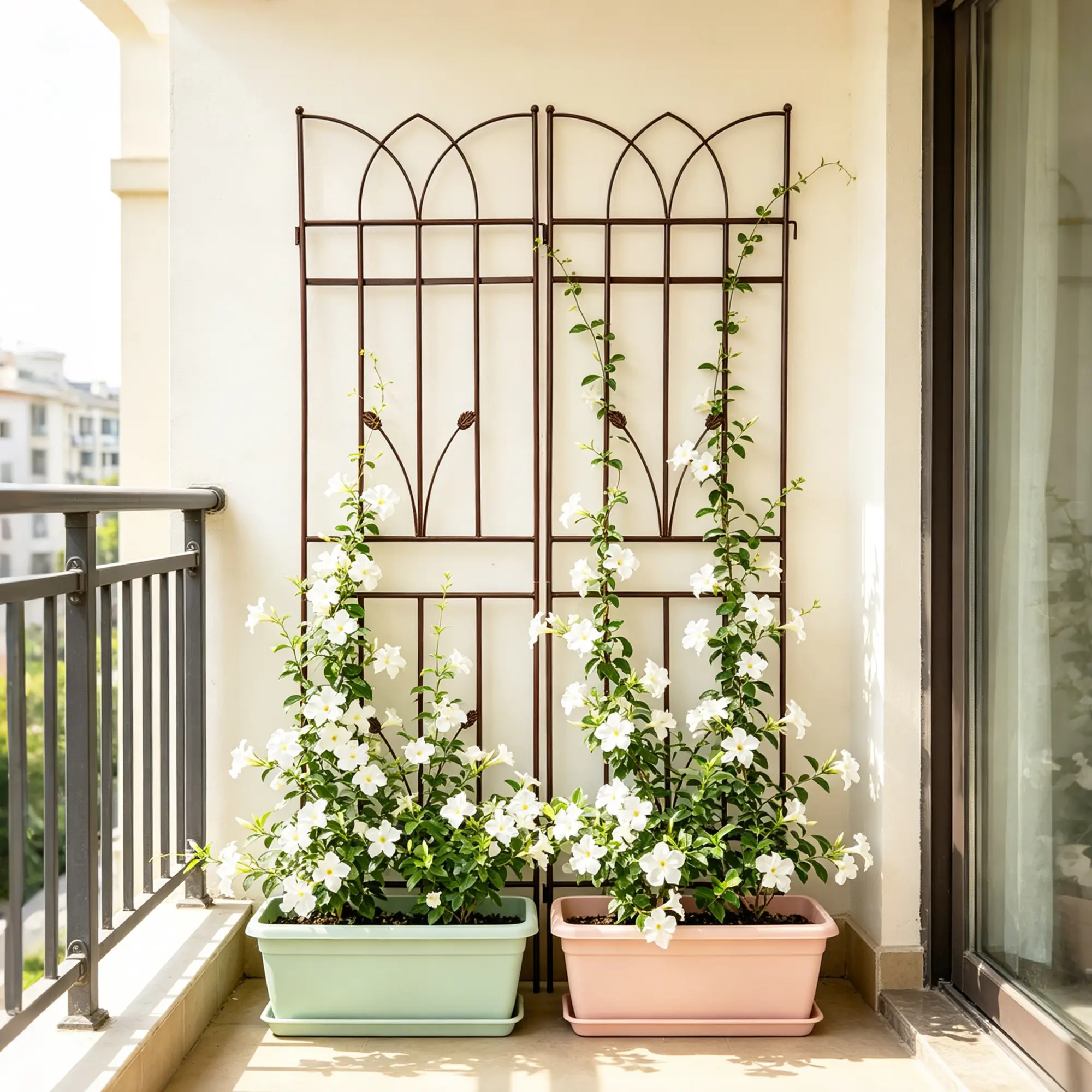 Galvanized Iron Arched Garden Trellis (2 Pack), 71" High x 17.7" Wide, Rustproof Outdoor Gardening Support for Climbing Vines & Plants, Single Person Assembly