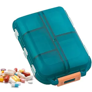 10 Compartments Travel Pill Organizer Supplement Organizer Pocket Portable Pill Storage Box Case Daily Pill Container or Purse Fish Oil Medicine