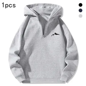 Men's spring and autumn half-zip hooded sweater, fashionable and versatile, single-piece casual half-zip sweater, ultra-fashionable hoodie