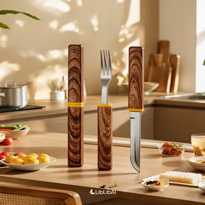 OesenX 2-in-1 knife and fork Super Sharp Stainless Steel Kitchen Fruit Knife Professional Meat Slicing Cooking Knife Christmas gifts