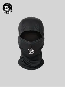 Letter & Cross Print Balaclava, Gaiter Mask, Full Face Mask, Outdoor Sports Cycling Face Cover, Fashionable Face Mask for Men & Women, Motorcycle Bandana