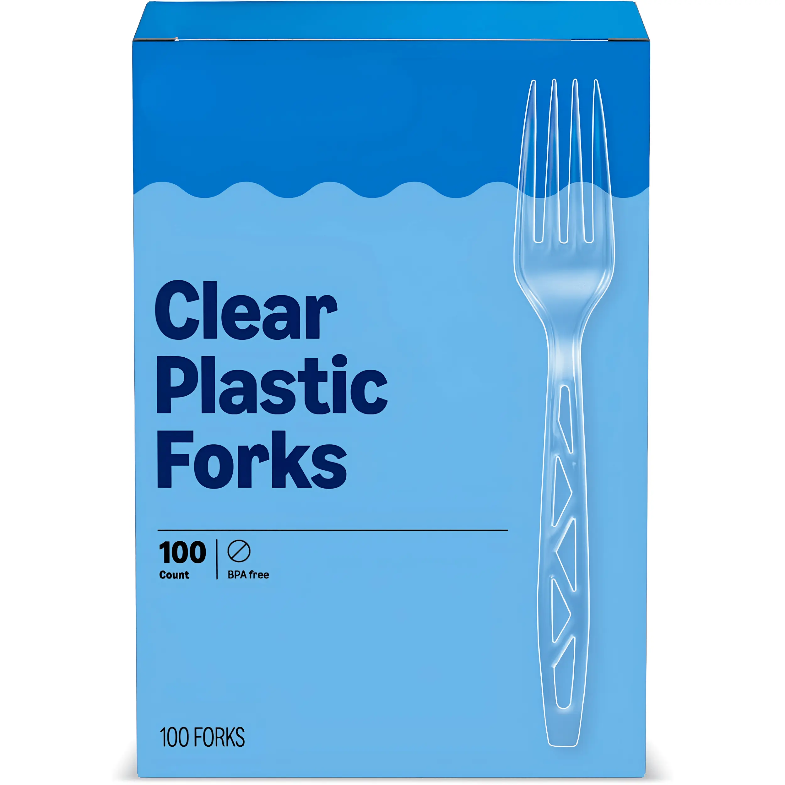 100PCS Clear Plastic Forks Premium Heavy Duty Disposable Fork Cutlery, Strong Transparent Utensils for Parties, Weddings, Catering, BBQs, Picnics, Birthdays & Everyday Meals, Convenient Single Use Tableware for Home