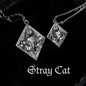 Bizarre Adventure Character Stray Cat Pendant Necklace | Diamond is Unbreakable | Stray Cat | Party Jewelry | Fashion Accessories | Ideal Gift | Unisex |