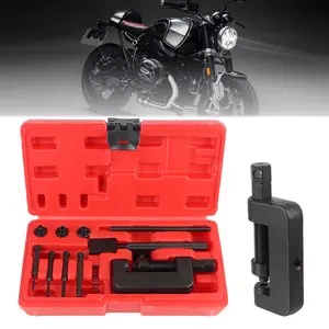 13set Splitter Link Riveter Set Riveting Repair Tool Kit Motorcycle Bike Heavy Duty With Red Case Cam Drive Chain Breaker