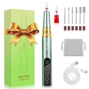 Electric Nail Drill Cordless, Professional Nail Drill Machine Rechargeable for Gel Acrylic Nails Polishing, 35000RPM Portable Nail File Electric for Manicure Pedicure Home Salon
