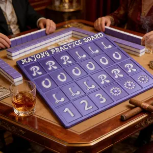 3D Printed American Mahjong Training Board, Featuring a Scalloped Edge Design, Ideal for Solo Practice in Charleston And Hand Game Exercises, Accessory for Mahjong Tiles