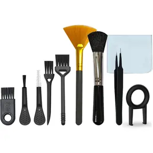 Computer Keyboard Cleaning Brush, Anti Static Nylon Electronics Cleaning Brush Kit, for Computer Keyboard, Printer, Phone, Sewing Machine,  Interior Detailing, Razor Cleaning (Set of 10)