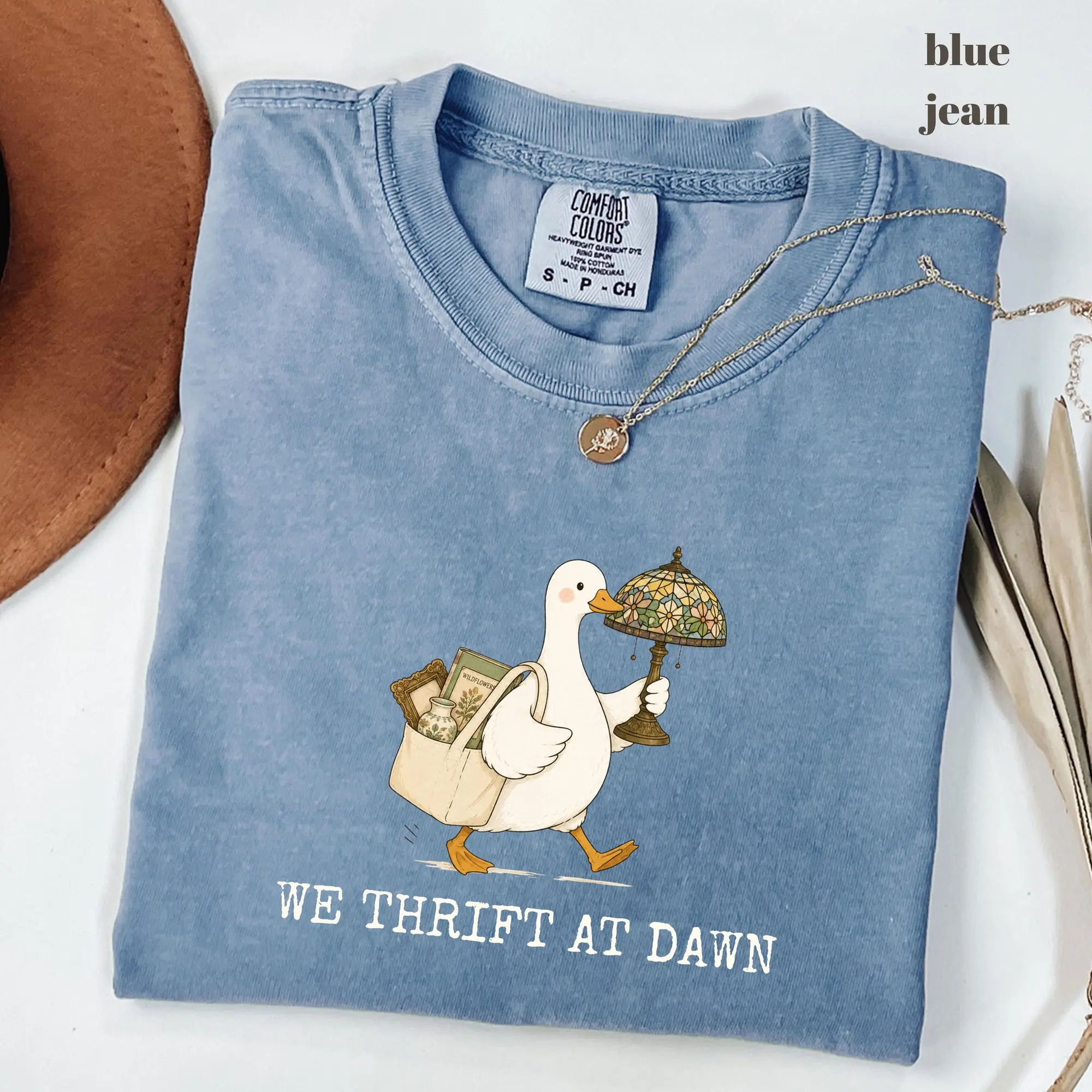 We Thrift At Dawn Goose Shirt, Funny Thrifting Goose Tee, Vintage Lover Gift, Thrift Store Shirt, Comfort Colors Shirt, Goose Lover Gift