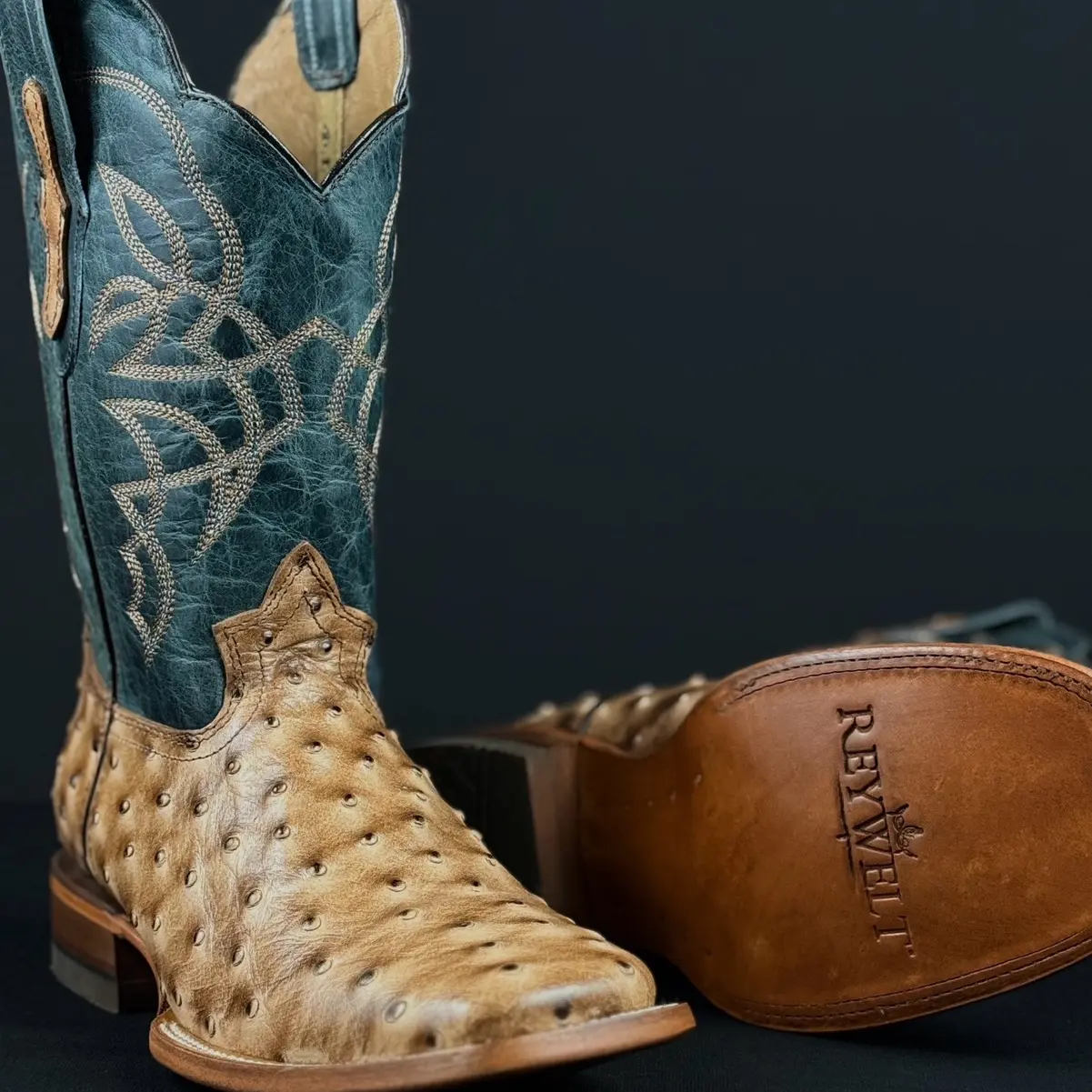 070 Embossed Orix Blue Jean Botas Vaqueras de Mexico Western Boots Ranch Life Footwear