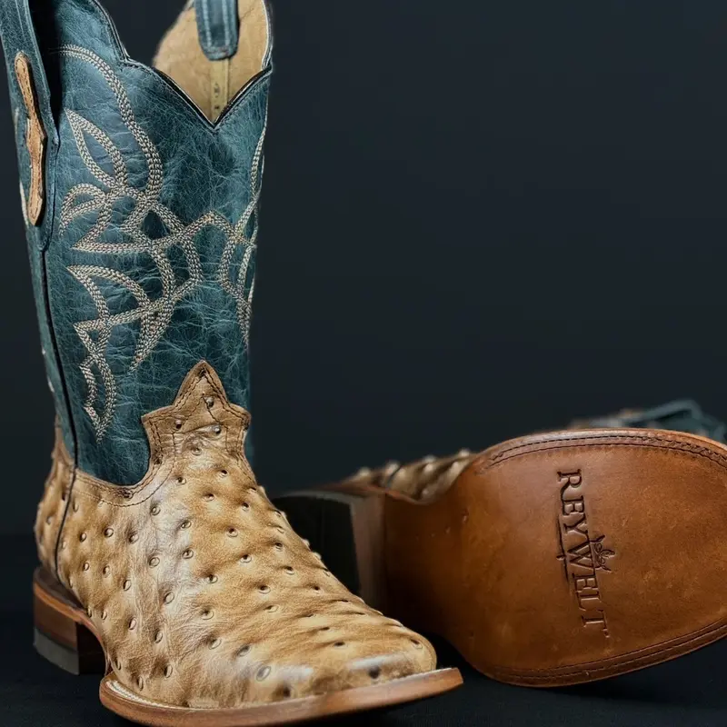 070 Embossed Orix Blue Jean Botas Vaqueras de Mexico Western Boots Ranch Life Footwear