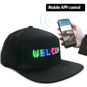 APP Controlled Unisex Wireless LED Baseball Hat with Scroll Message Display Board, Hip Hop Street Snapback Cap for Women and Men