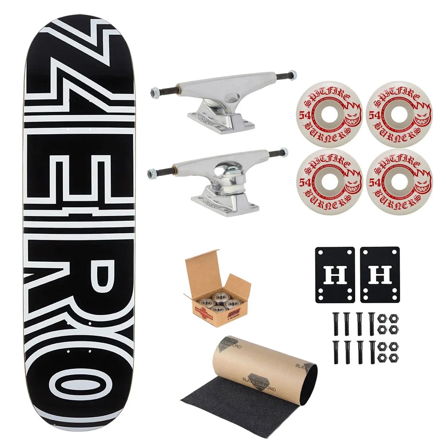 Zero Skateboard Bold 8.25" Krux, Independent, Spitfire Premium Kit