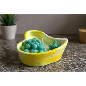 Hand Poured Heart Concrete Vessel Candle