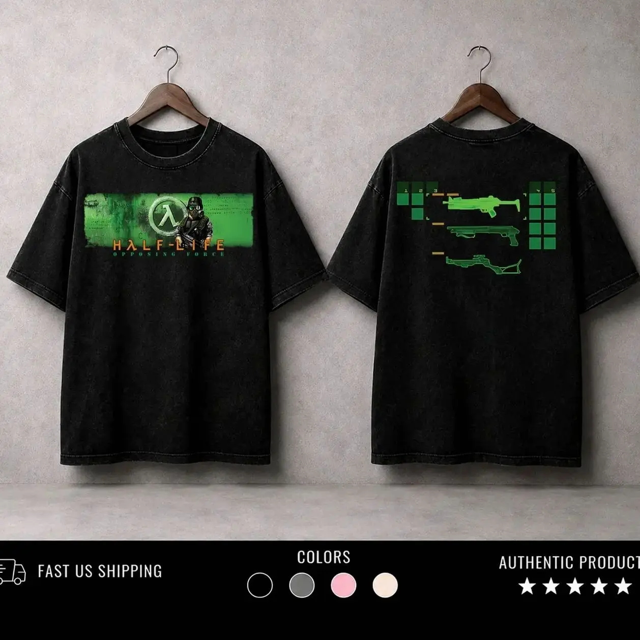Half-Life: Opposing Force Valve Tee – Retro Y2K FPS Shooter Video Game T-Shirt,Apparel Classic RPG graphic shirt Top Casual Cotton Tee Casual H4U