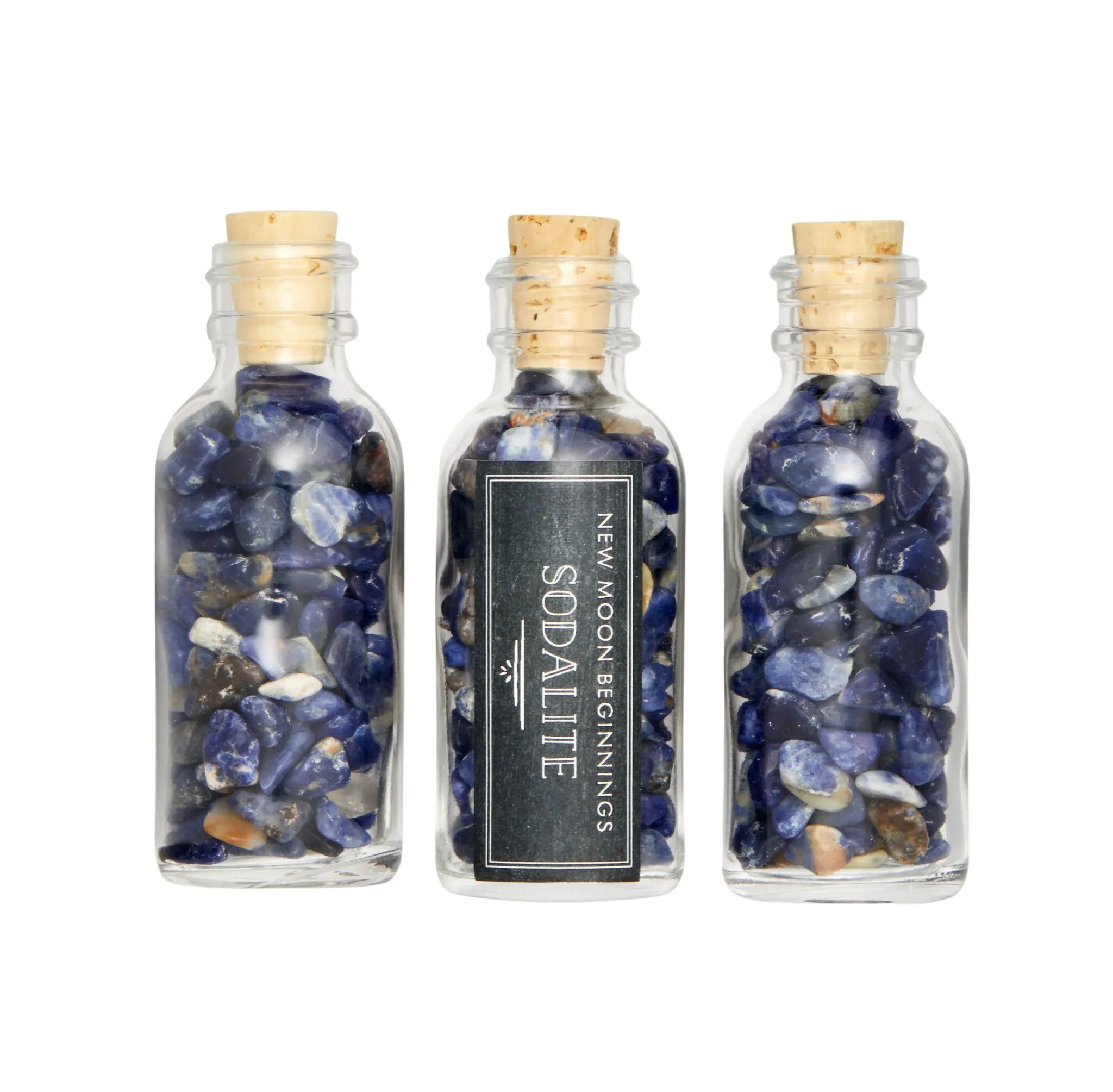 Sodalite Gem Bottle - Polished Chips of Sodalite Crystals