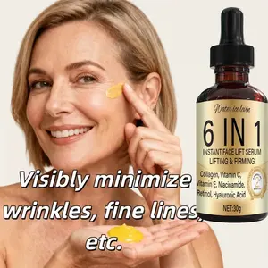 6-in-1 Firming Essence Serums, containing collagen, vitamins C and E, niacinamide, retinol, and hyaluronic acid — a firming, lifting, and moisturizing gel, suitable for all skin types, for both men and women. An ideal gift for holidays Moisturize