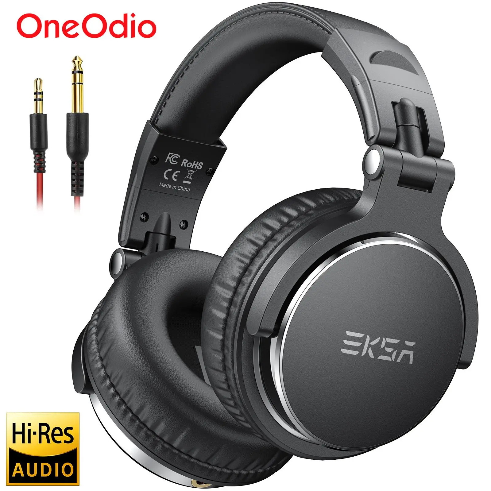 Oneodio EKSA P100 3.5/6.35mm Wired Studio HiFi Headphones Over Ear Professional Hi-Res DJ Monitor Headset With Mic For Guitar