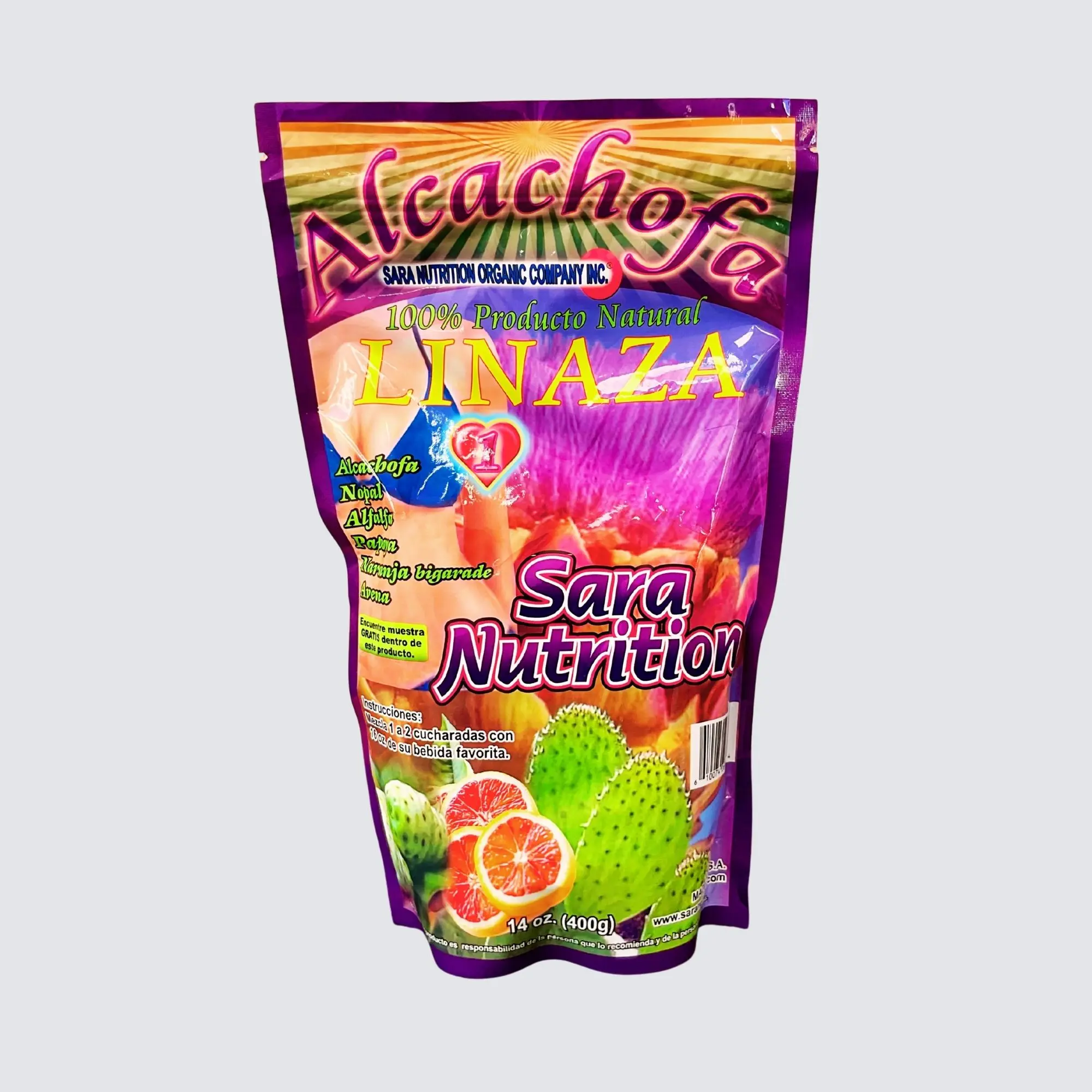 Alcachofa Linaza /Artichoke Flax Seed by Sara-Nutrition - 14 oz Powder