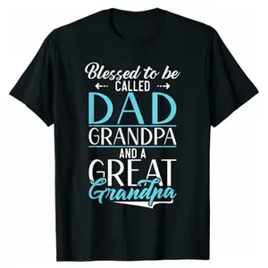 Blessed to be Called Dad Grandpa and a Great Grandpa T-Shirt summer graphic tees
