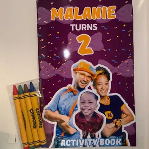 Custom Coloring Book with Crayons - Personalized Party Favor for Kids