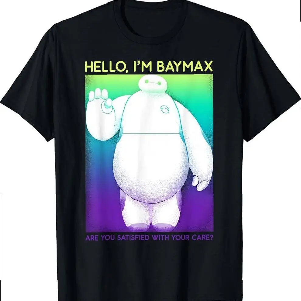 Big Hero 6 Baymax Hello Wave Colorful Graphic T-shirt, T-shirt