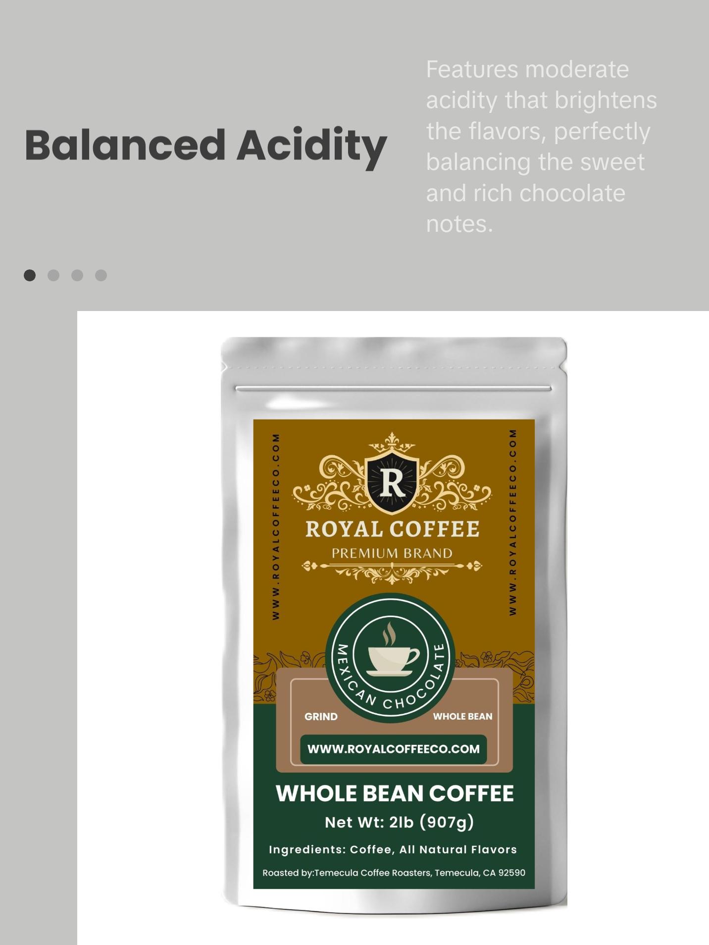 Royal Mexican Chocolate Freshly Roasted Flavored Coffee, (Mexican Chocolate) (Whole Bean) Royal Mexican Chocolate Freshly Roasted Flavored Coffee, (Mexican Chocolate) (Whole Bean)