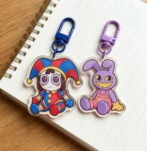 The Amazing Digital Circus Acrylic Keychain, TADC fanart, Jax Pomni, Chibi Pomni keychain