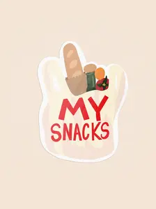 My Snacks Shopping Bag Illustrated Sticker