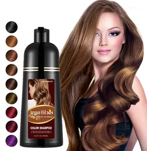 Instant Hair Color Shampoo Natural Light Brown for Gray Hair Coverage, Long-lasting 3 in 1 Argan Oil Hair Dye Shampoo,16.9 oz haircare comfort plant extract springtok